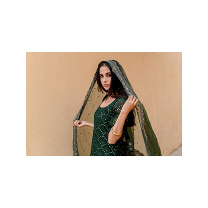 Gulabo Jaipur Glory Emerald Green Sharara (Set of 4)