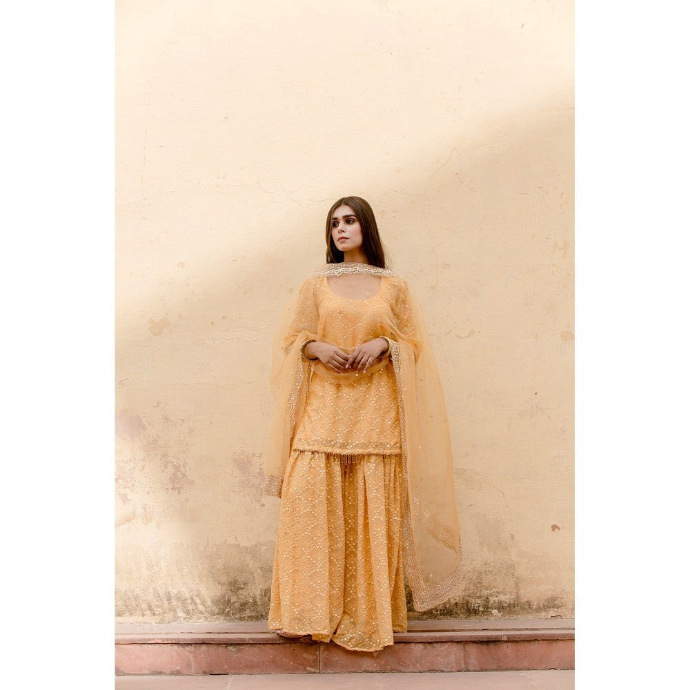 Gulabo Jaipur Glory Yellow Sharara (Set of 4)