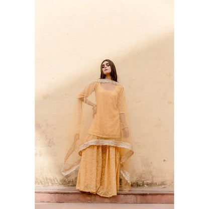 Gulabo Jaipur Glory Yellow Sharara (Set of 4)