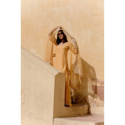 Gulabo Jaipur Glory Yellow Sharara (Set of 4)