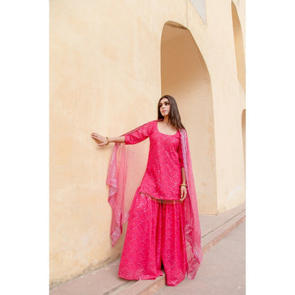 Gulabo Jaipur Glory Pink Sharara (Set of 3)