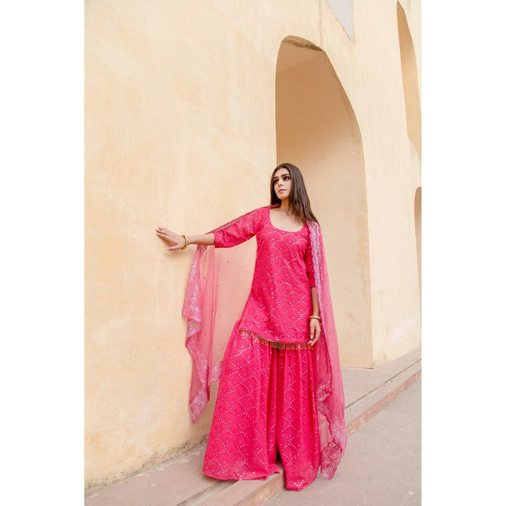 Gulabo Jaipur Glory Pink Sharara (Set of 4)