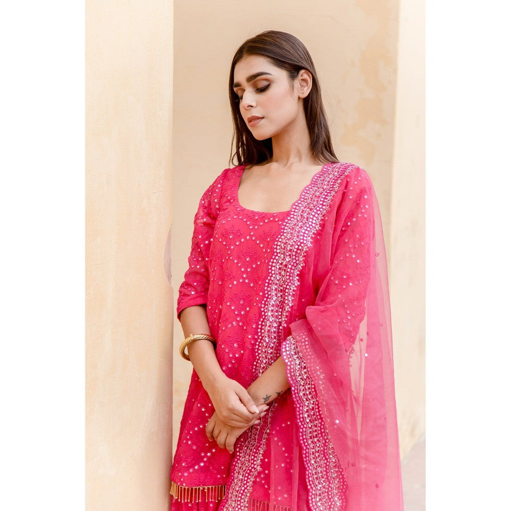 Gulabo Jaipur Glory Pink Sharara (Set of 3)