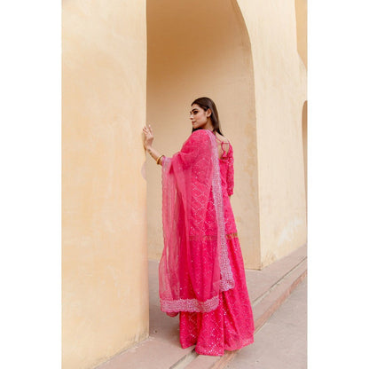 Gulabo Jaipur Glory Pink Sharara (Set of 3)