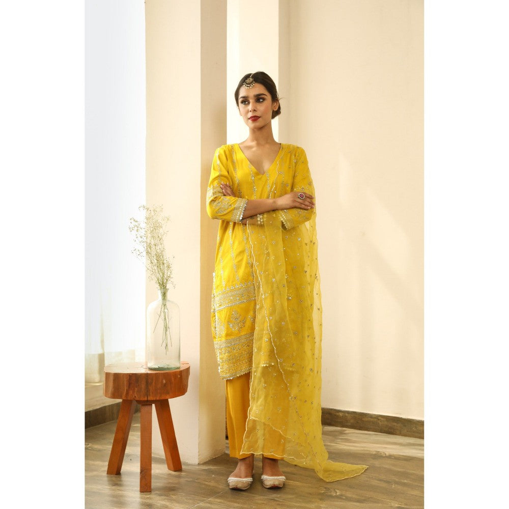 Gulabo Jaipur Natasha Yellow Sharara (Set of 3)