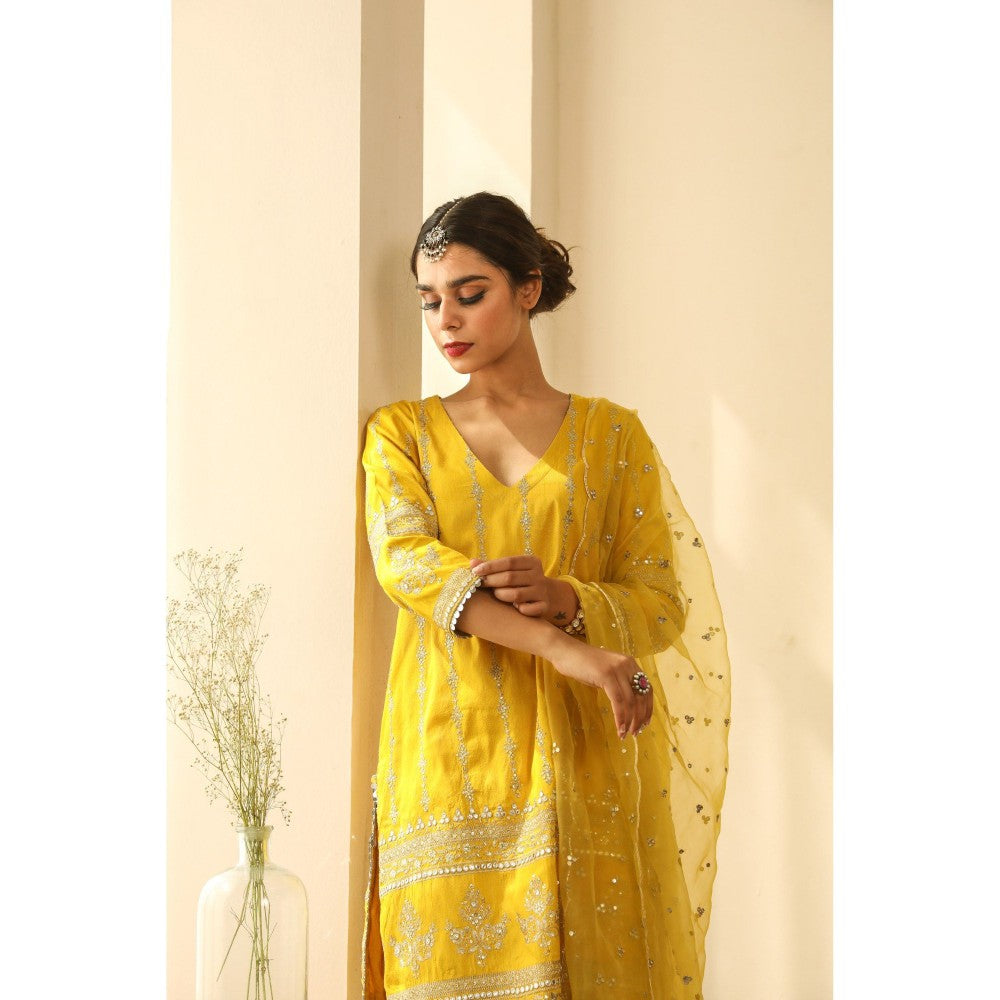 Gulabo Jaipur Natasha Yellow Sharara (Set of 3)