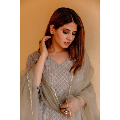 Gulabo Jaipur Lotus Grey Sharara (Set of 3)