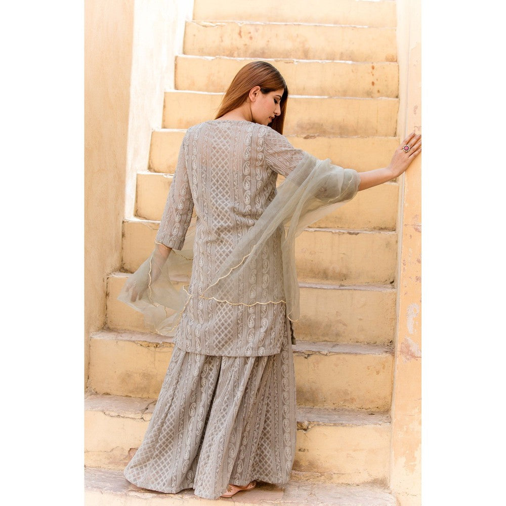 Gulabo Jaipur Lotus Grey Sharara (Set of 3)