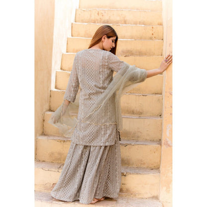 Gulabo Jaipur Lotus Grey Sharara (Set of 3)