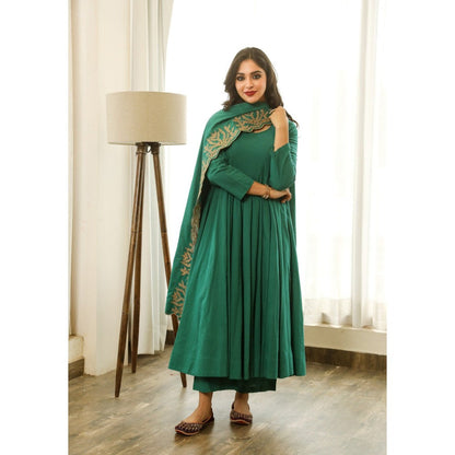 Gulabo Jaipur Mahnoor Green Anarkali (Set of 3)