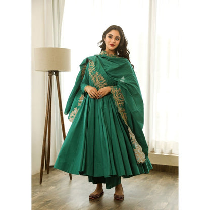 Gulabo Jaipur Mahnoor Green Anarkali (Set of 3)