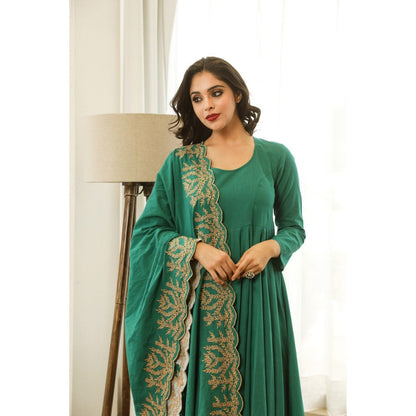 Gulabo Jaipur Mahnoor Green Anarkali (Set of 3)