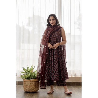 Gulabo Jaipur Kusha Black Anarkali (Set of 3)