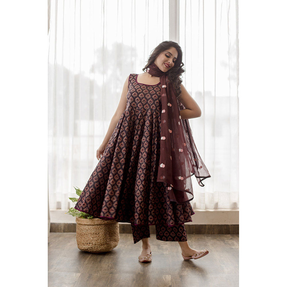 Gulabo Jaipur Kusha Black Anarkali (Set of 3)