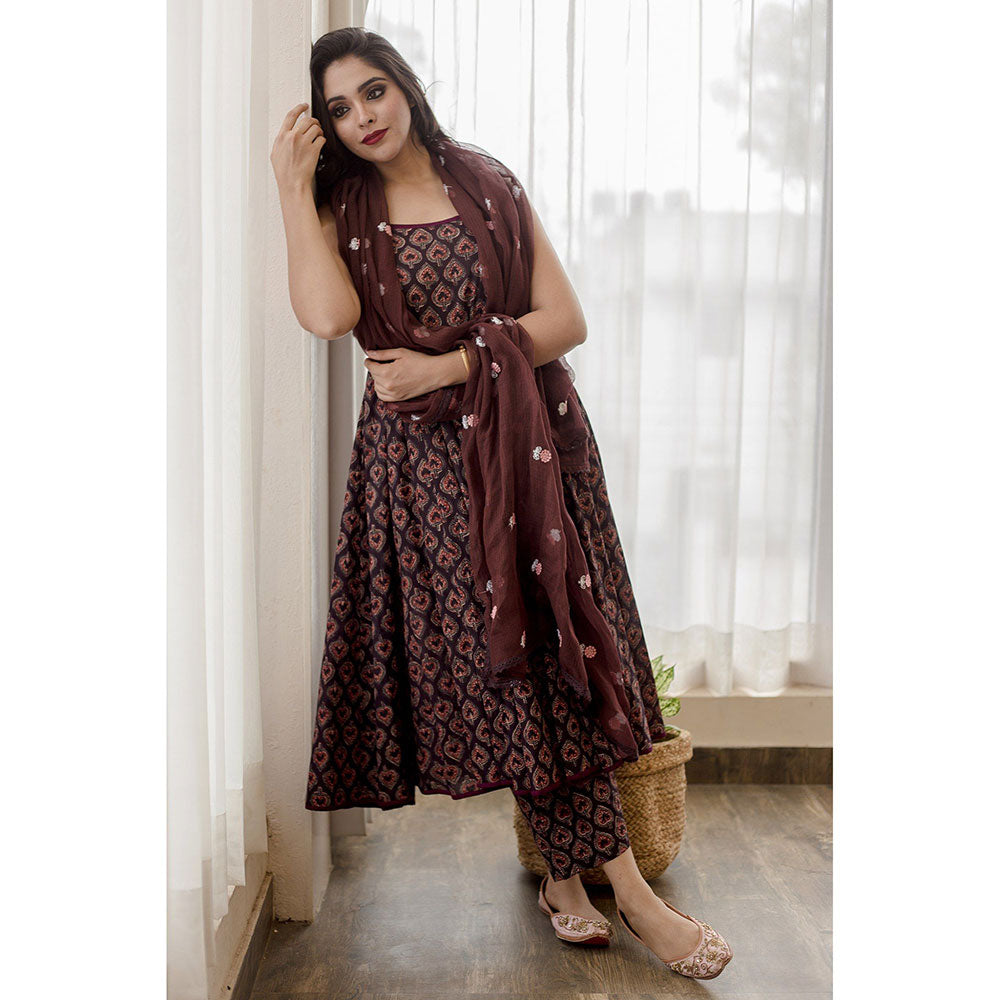 Gulabo Jaipur Kusha Black Anarkali (Set of 3)