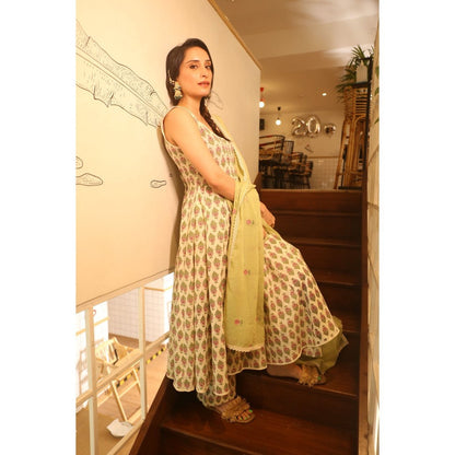 Gulabo Jaipur Kusha Off White Anarkali (Set of 3)