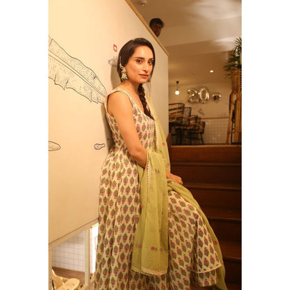 Gulabo Jaipur Kusha Off White Anarkali (Set of 3)
