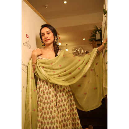 Gulabo Jaipur Kusha Off White Anarkali (Set of 3)