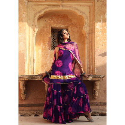 Gulabo Jaipur Shinaz Purple Sharara (Set of 3)