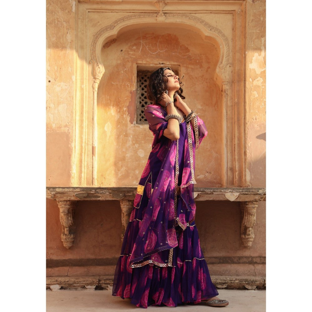 Gulabo Jaipur Shinaz Purple Sharara (Set of 3)