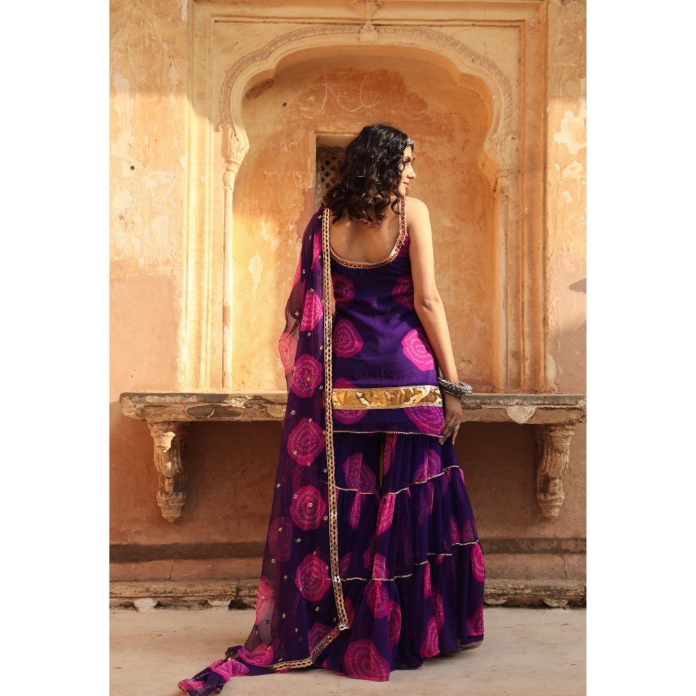 Gulabo Jaipur Shinaz Purple Sharara (Set of 3)
