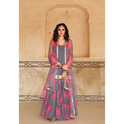 Gulabo Jaipur Shinaz Grey Sharara (Set of 3)