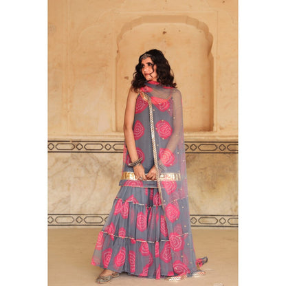 Gulabo Jaipur Shinaz Grey Sharara (Set of 3)