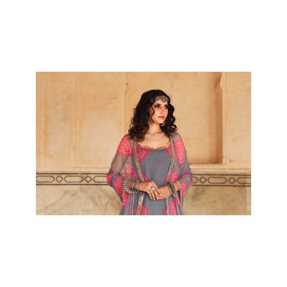 Gulabo Jaipur Shinaz Grey Sharara (Set of 3)