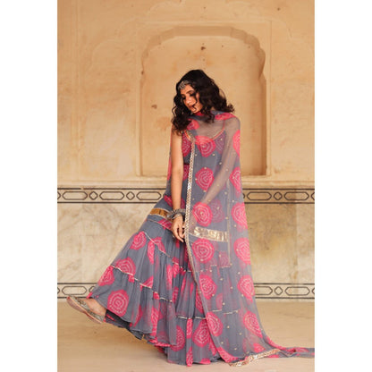 Gulabo Jaipur Shinaz Grey Sharara (Set of 3)