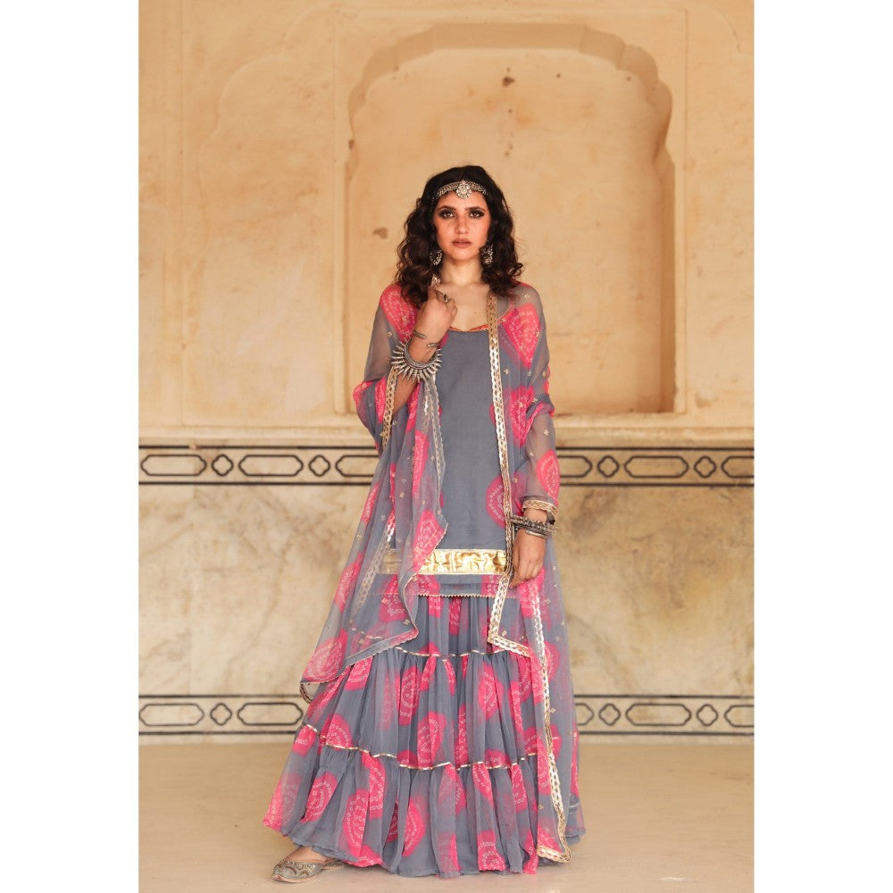 Gulabo Jaipur Shinaz Grey Sharara (Set of 3)