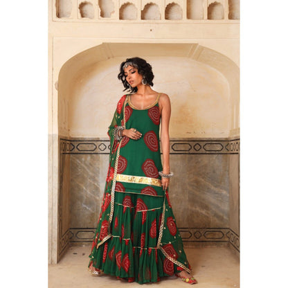 Gulabo Jaipur Shinaz Green Sharara (Set of 3)