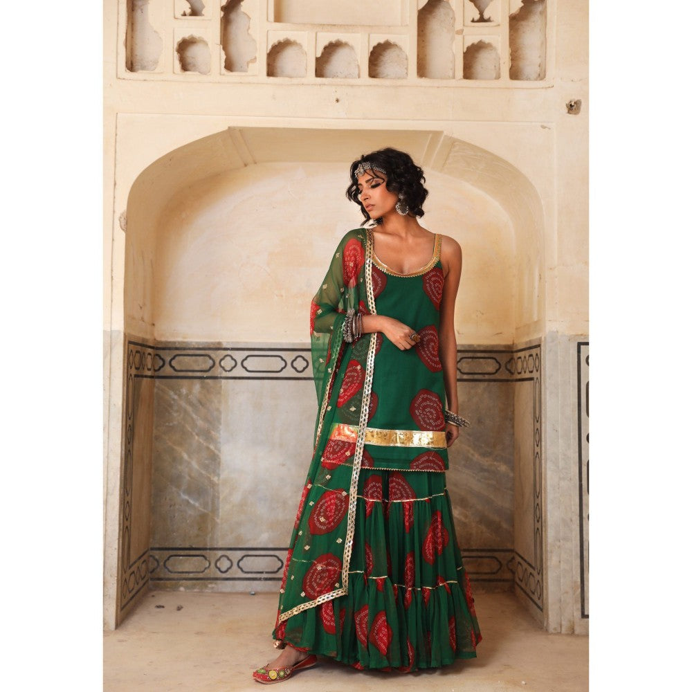 Gulabo Jaipur Shinaz Green Sharara (Set of 3)