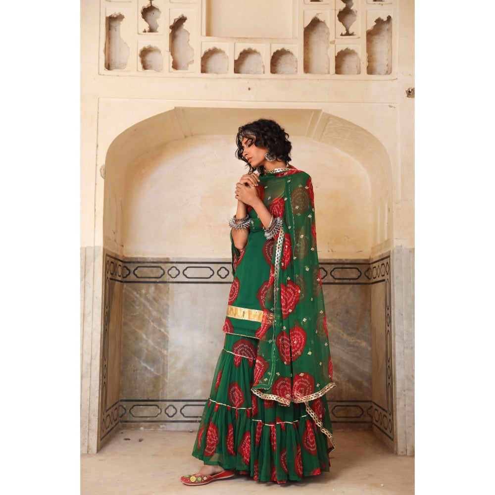 Gulabo Jaipur Shinaz Green Sharara (Set of 3)