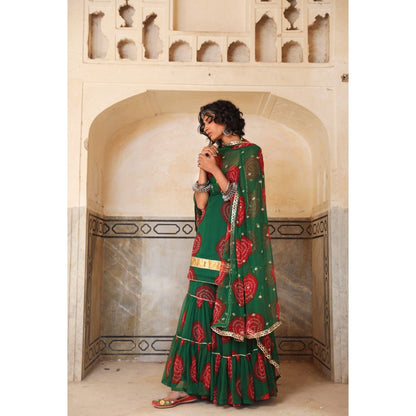 Gulabo Jaipur Shinaz Green Sharara (Set of 3)