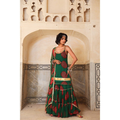 Gulabo Jaipur Shinaz Green Sharara (Set of 3)