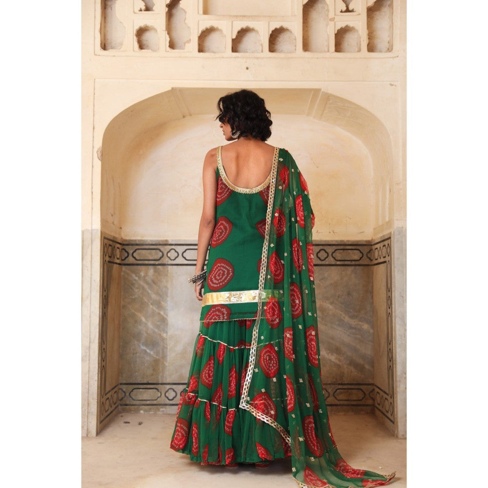 Gulabo Jaipur Shinaz Green Sharara (Set of 3)