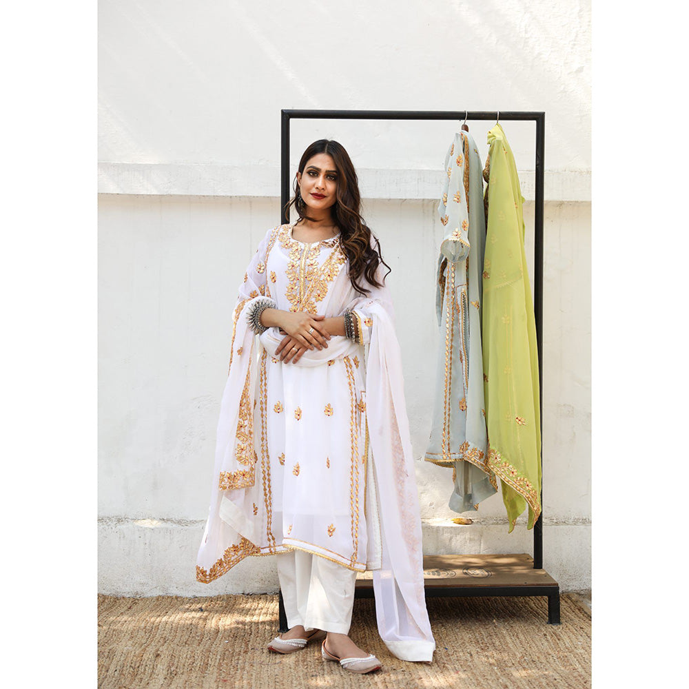 Gulabo Jaipur Nura White Straight (Set of 4)