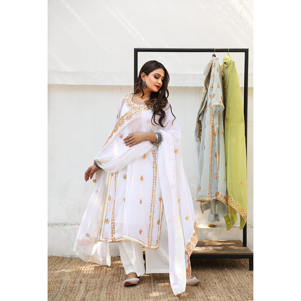 Gulabo Jaipur Nura White Straight (Set of 4)
