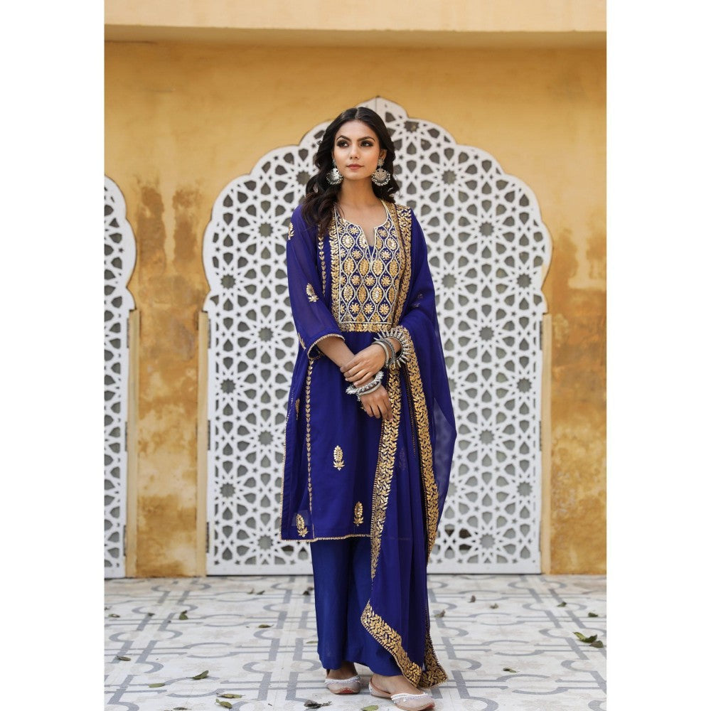 Gulabo Jaipur Shiza Blue Straight (Set of 4)