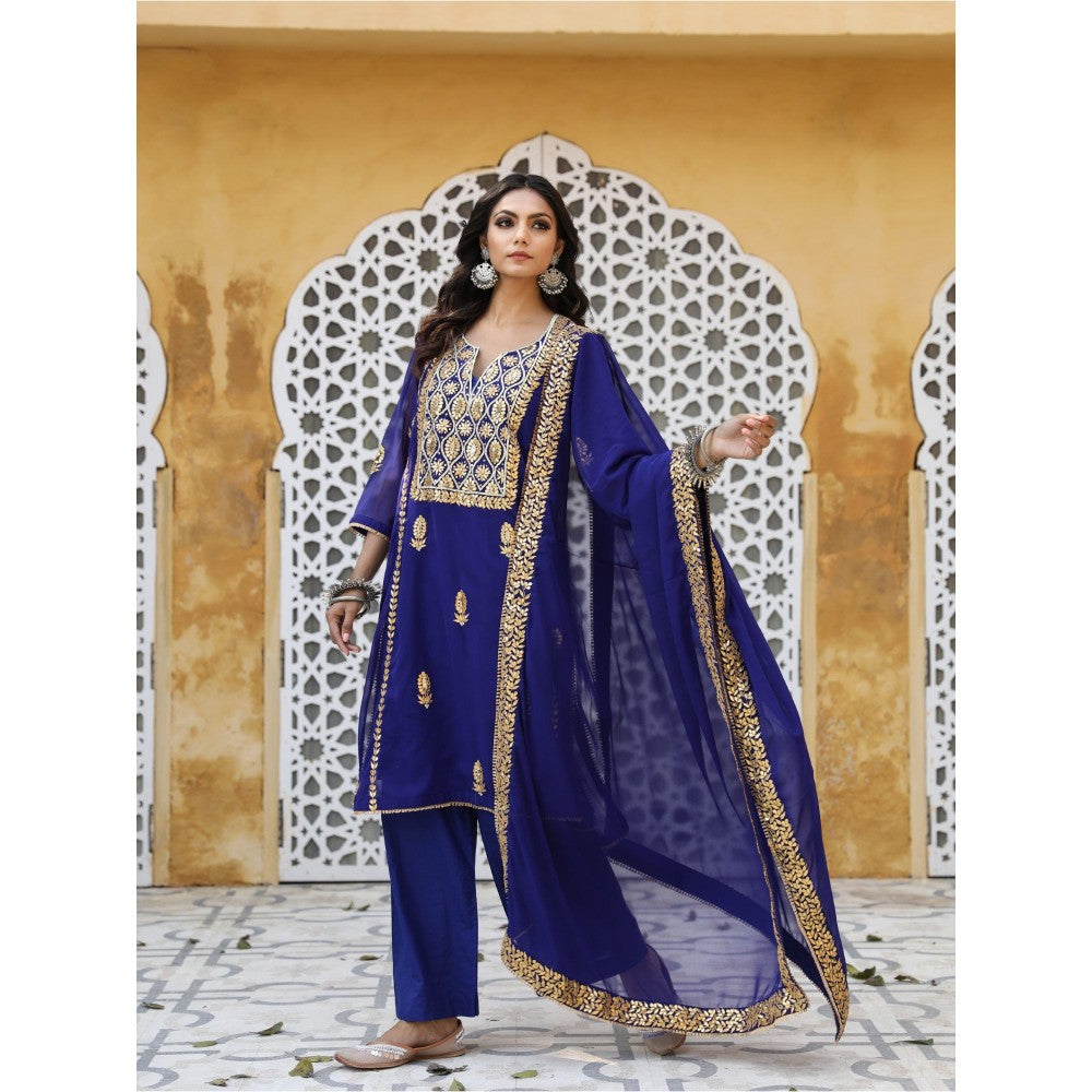 Gulabo Jaipur Shiza Blue Straight (Set of 4)