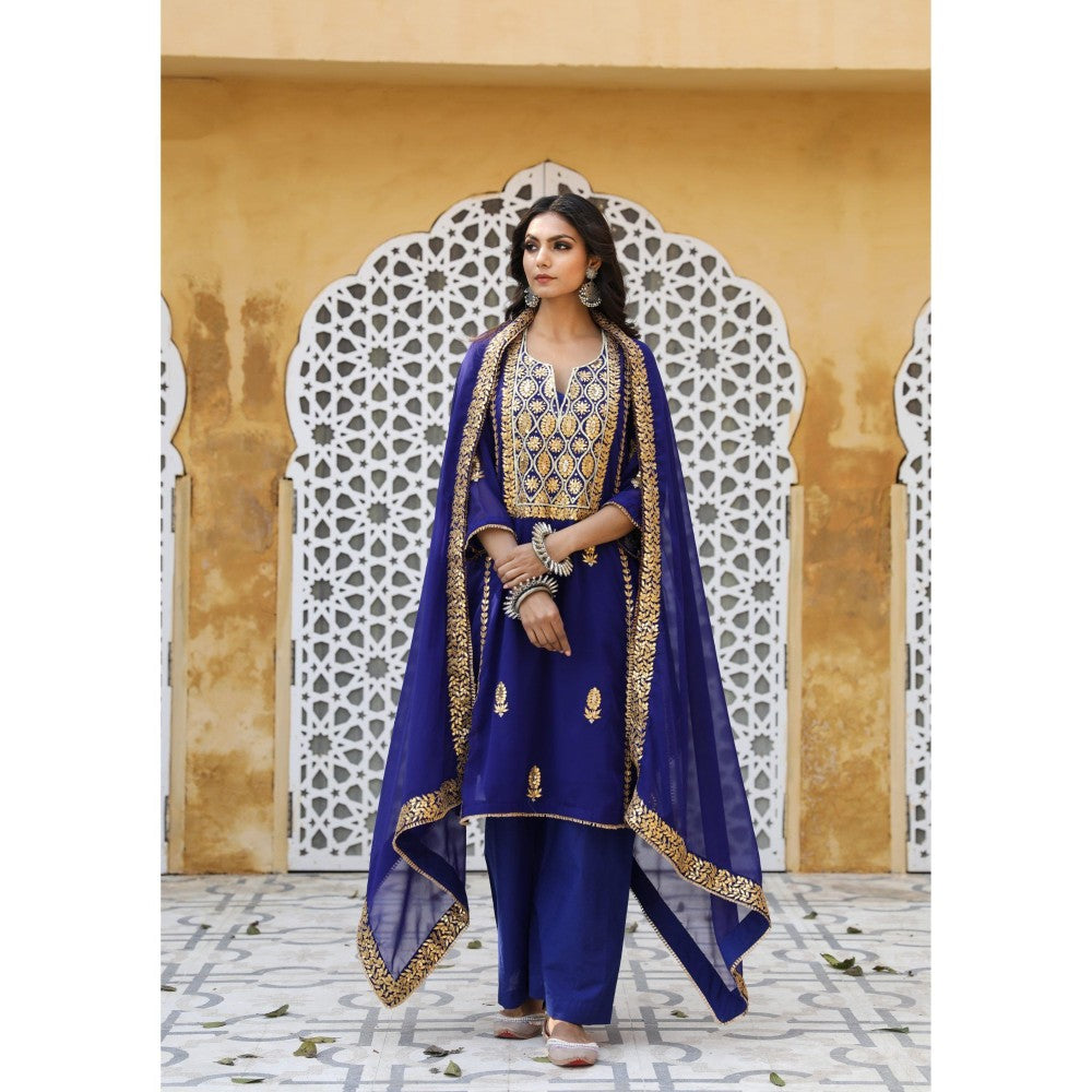 Gulabo Jaipur Shiza Blue Straight (Set of 4)
