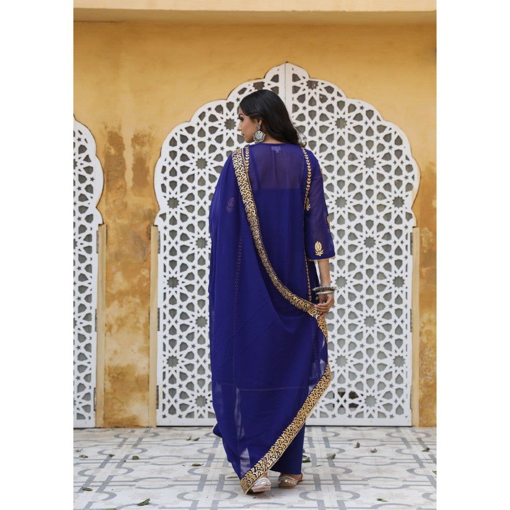 Gulabo Jaipur Shiza Blue Straight (Set of 4)