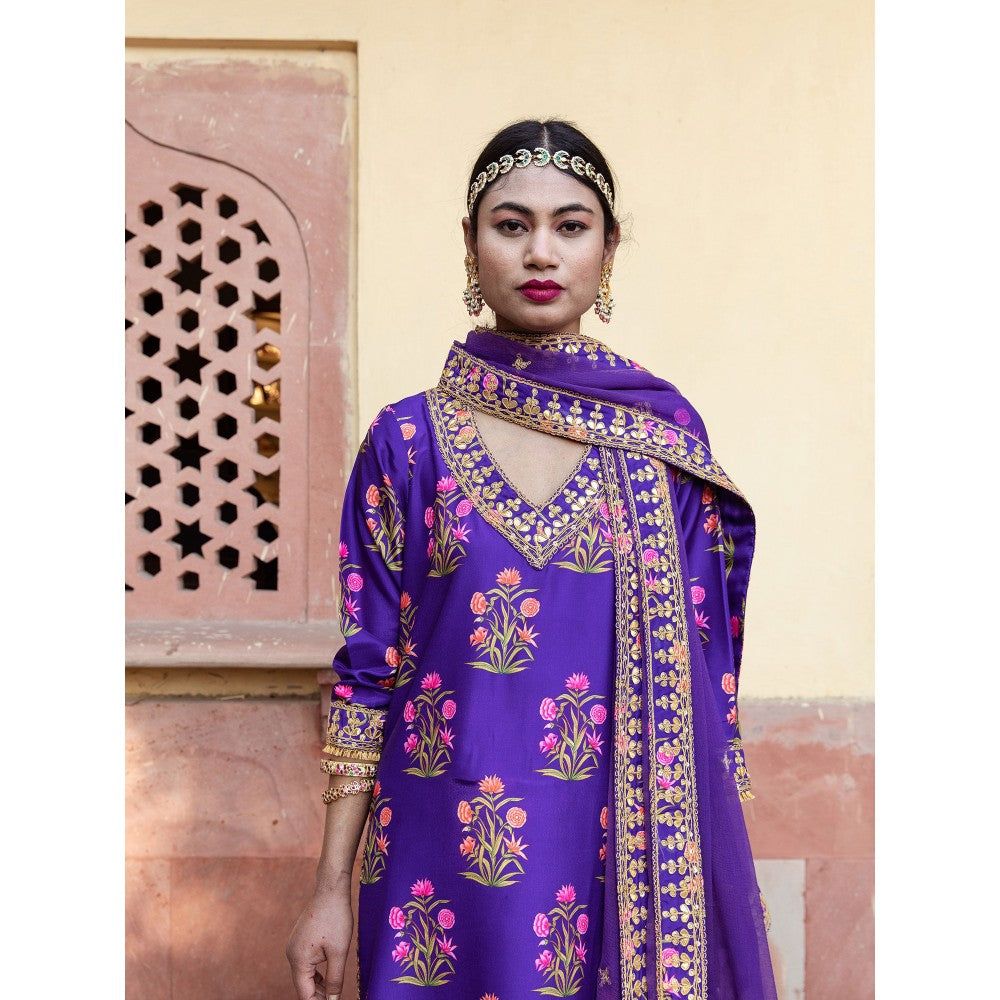 Gulabo Jaipur Mehreen Purple Straight (Set of 3)