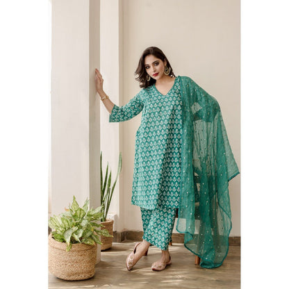Gulabo Jaipur Anjuli Green Straight (Set of 3)