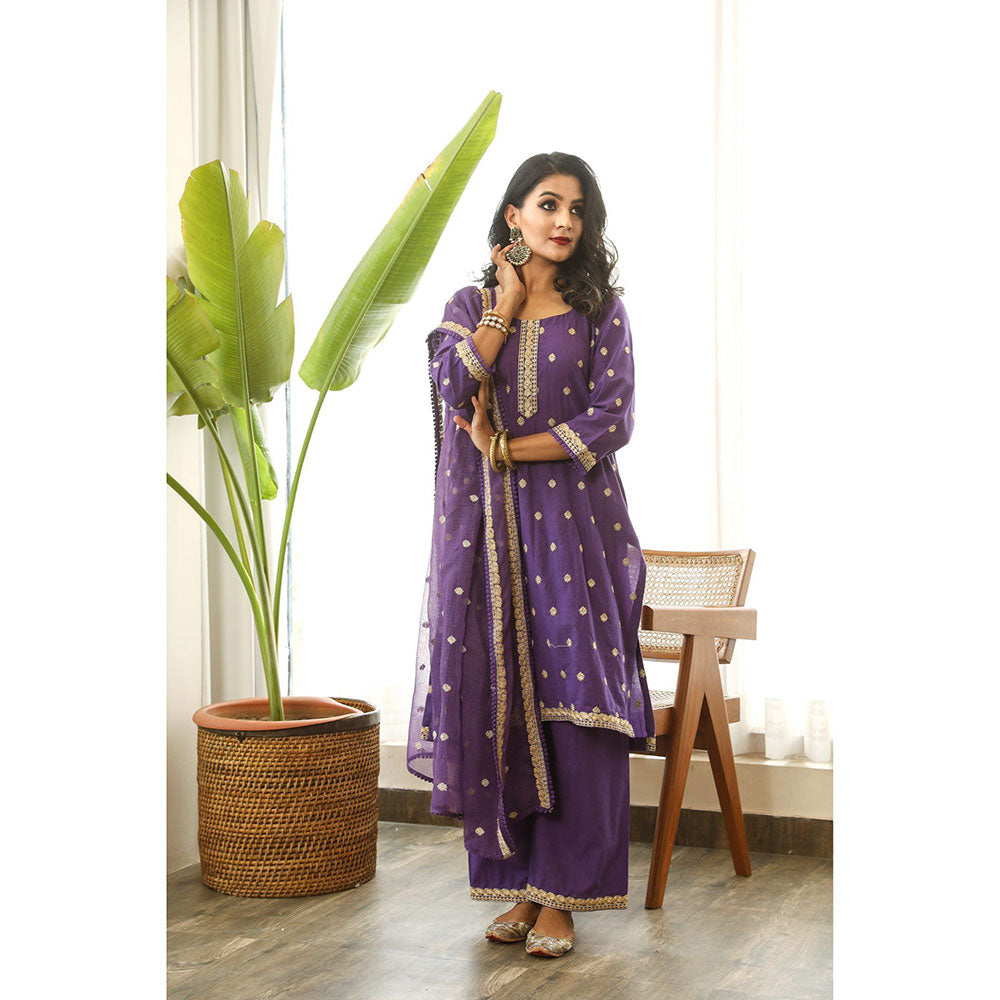 Gulabo Jaipur Madhu Purple Straight (Set of 3)