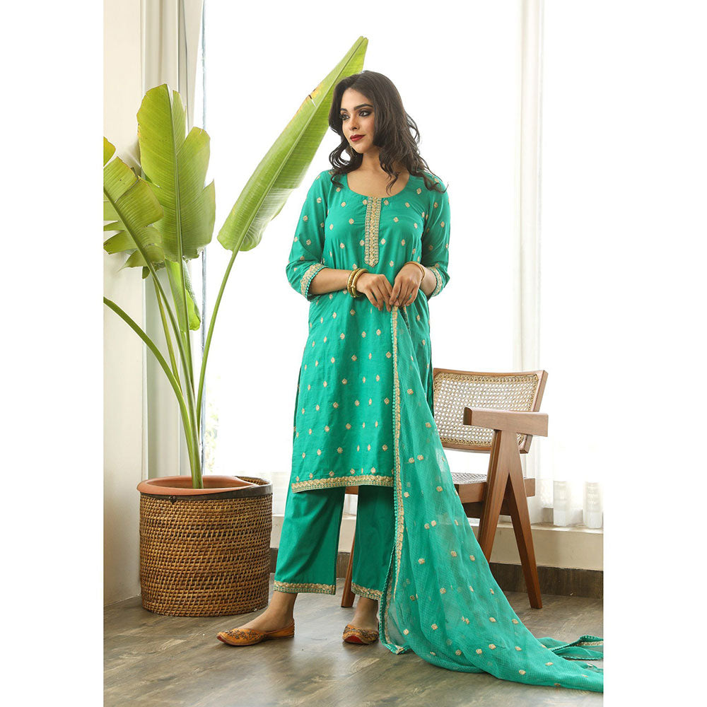 Gulabo Jaipur Madhu Green Straight (Set of 3)