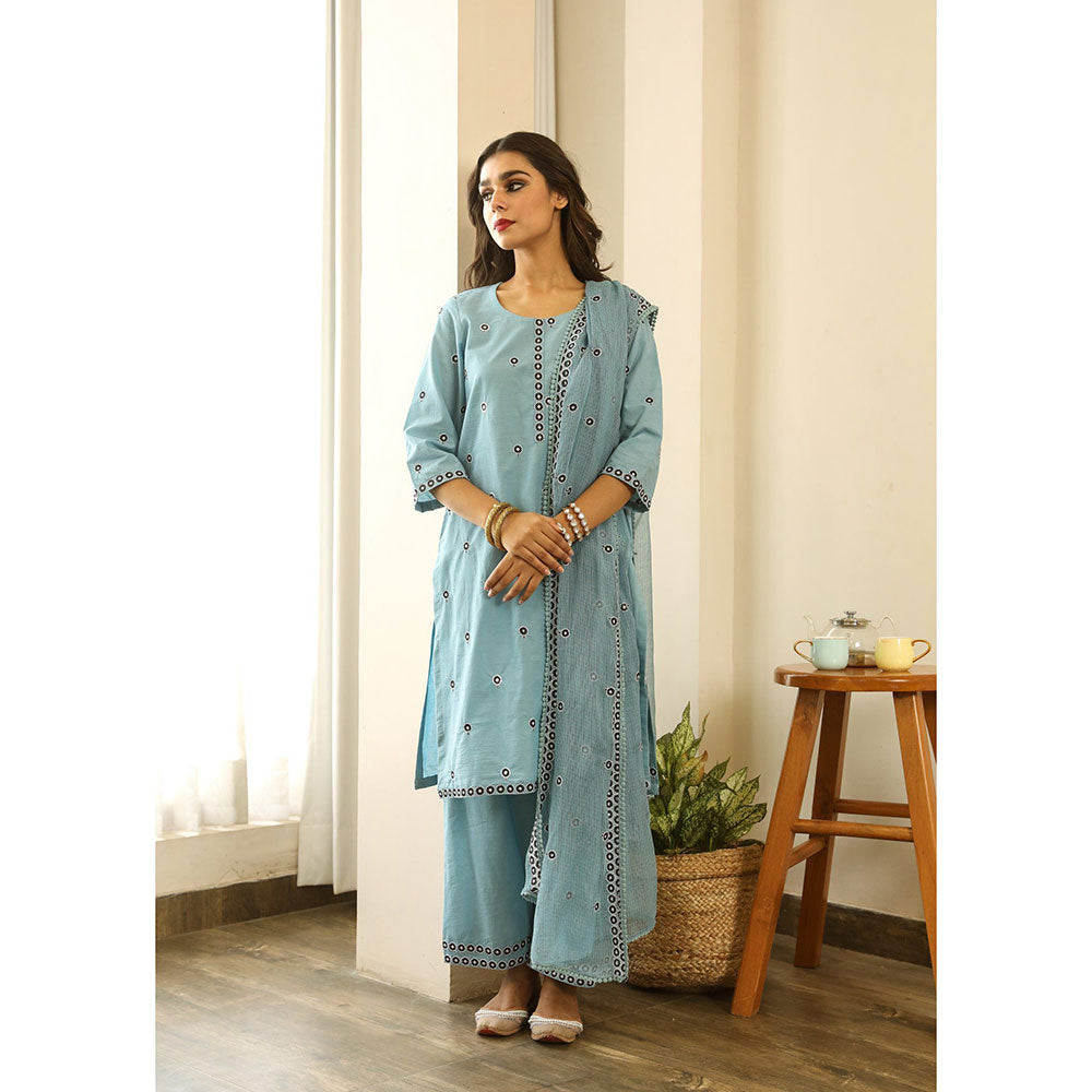 Gulabo Jaipur Panchi Blue Straight (Set of 3)