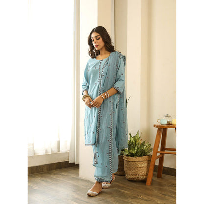 Gulabo Jaipur Panchi Blue Straight (Set of 3)