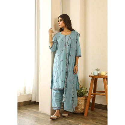Gulabo Jaipur Panchi Blue Straight (Set of 3)