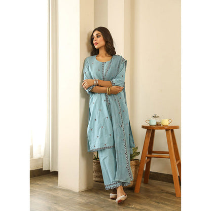 Gulabo Jaipur Panchi Blue Straight (Set of 3)